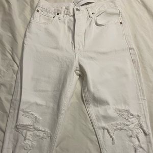 NWT Agolde Riley in slant white jeans